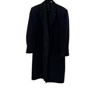 Hardwick Wool Blend Classic Top Coat Black Mens Size 42
